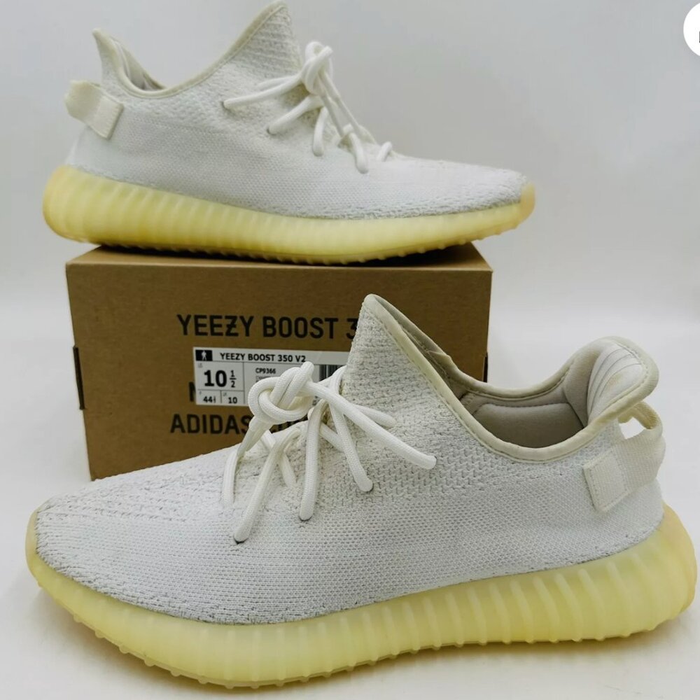 Mens Yeezy Boost 350 V2 TCream/riple White Sneaker Size 9.5 - Picture 1 of 13